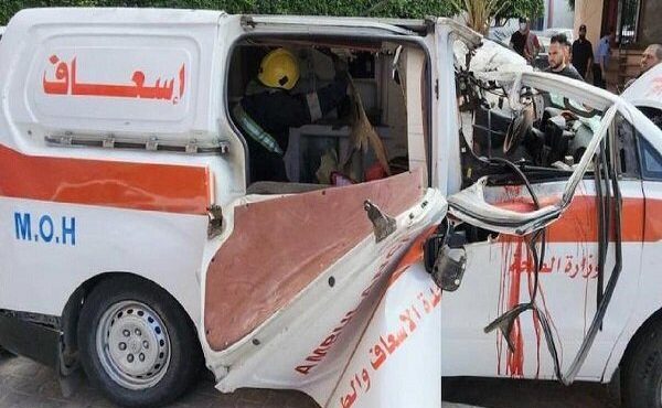 انهدام ۲۳ دستگاه آمبولانس هلال احمر فلسطین از آغاز جنگ غزه