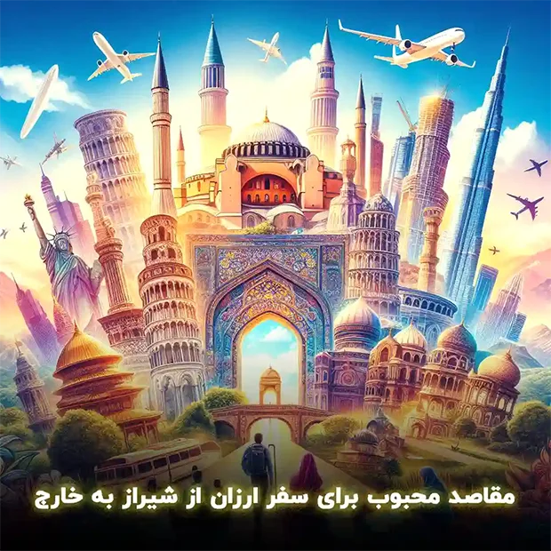 سفری ارزان و مطمئن از شیراز به مقاصد جهانی